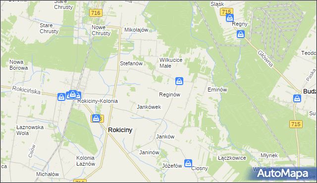 mapa Reginów, Reginów na mapie Targeo