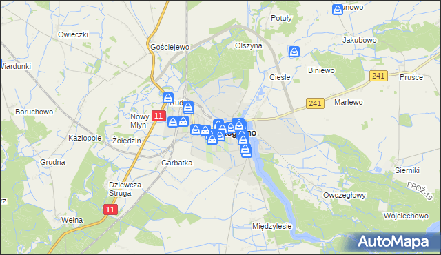 mapa Rogoźno powiat obornicki, Rogoźno powiat obornicki na mapie Targeo