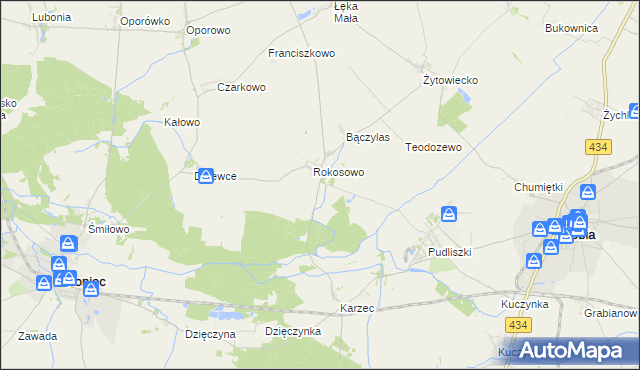 mapa Rokosowo Osada, Rokosowo Osada na mapie Targeo