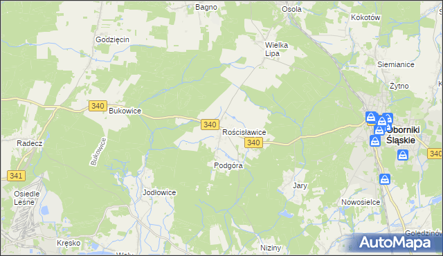 mapa Rościsławice, Rościsławice na mapie Targeo