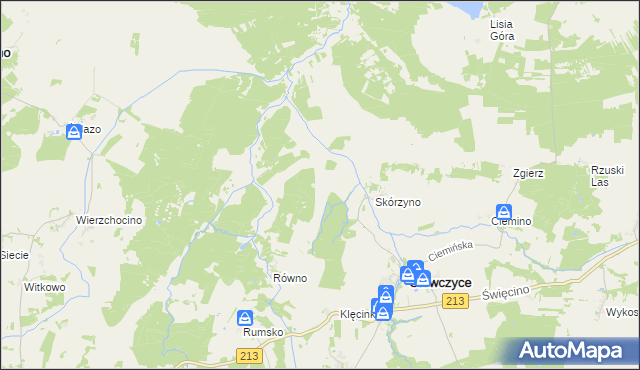 mapa Rówienko gmina Główczyce, Rówienko gmina Główczyce na mapie Targeo