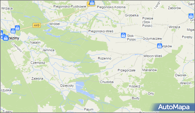 mapa Rożenno, Rożenno na mapie Targeo