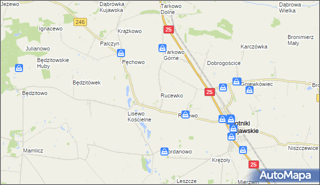 mapa Rucewko, Rucewko na mapie Targeo