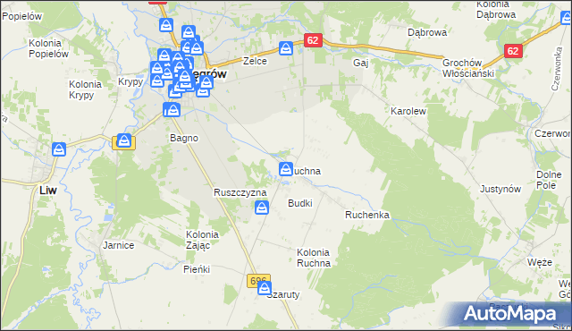 mapa Ruchna, Ruchna na mapie Targeo