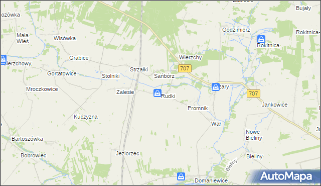 mapa Rudki gmina Nowe Miasto nad Pilicą, Rudki gmina Nowe Miasto nad Pilicą na mapie Targeo