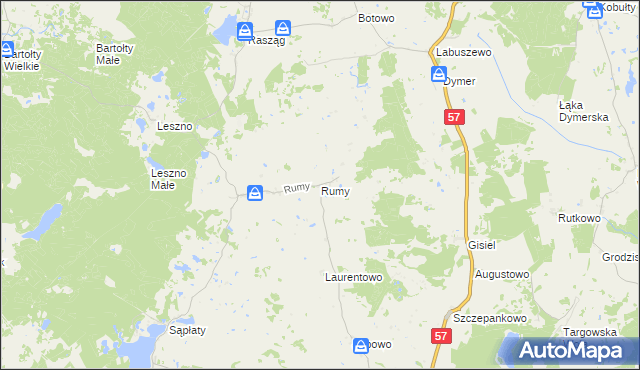 mapa Rumy, Rumy na mapie Targeo