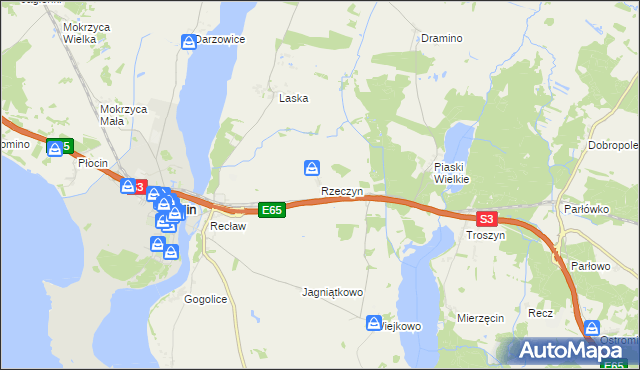 mapa Rzeczyn, Rzeczyn na mapie Targeo