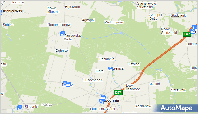 mapa Rzekietka, Rzekietka na mapie Targeo