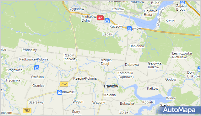 mapa Rzepin Drugi, Rzepin Drugi na mapie Targeo