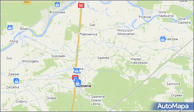 mapa Sadoleś, Sadoleś na mapie Targeo