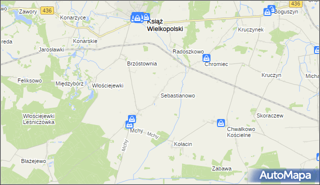 mapa Sebastianowo, Sebastianowo na mapie Targeo