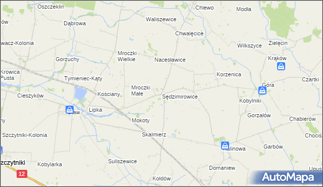 mapa Sędzimirowice, Sędzimirowice na mapie Targeo