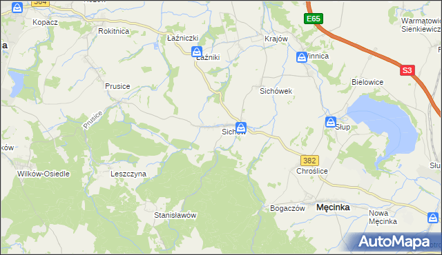 mapa Sichów, Sichów na mapie Targeo