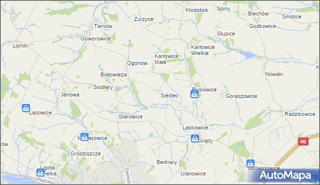 mapa Siedlec gmina Otmuchów, Siedlec gmina Otmuchów na mapie Targeo