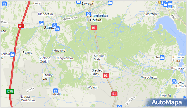 mapa Siedlec Mały, Siedlec Mały na mapie Targeo