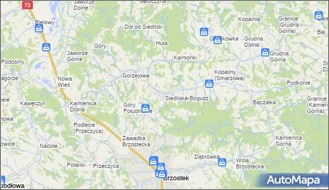 mapa Siedliska-Bogusz, Siedliska-Bogusz na mapie Targeo