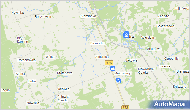 mapa Siekierka gmina Sidra, Siekierka gmina Sidra na mapie Targeo