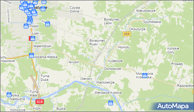 mapa Siemiatycze-Stacja, Siemiatycze-Stacja na mapie Targeo