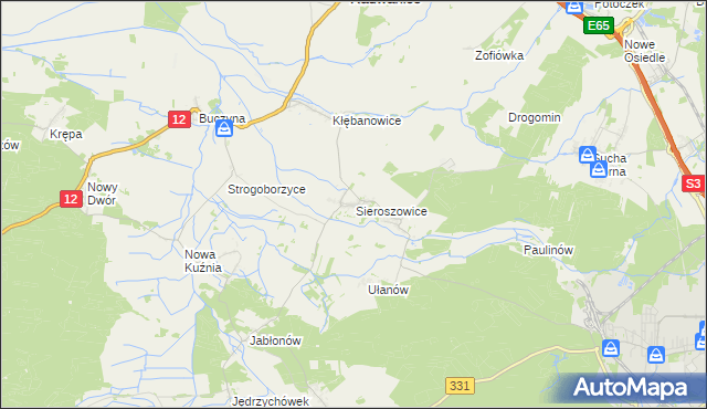mapa Sieroszowice, Sieroszowice na mapie Targeo