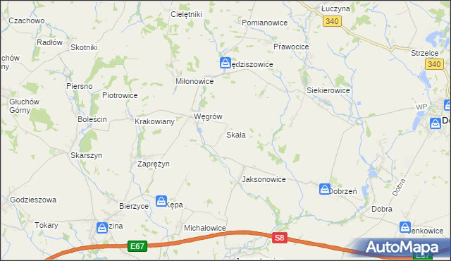 mapa Skała gmina Długołęka, Skała gmina Długołęka na mapie Targeo