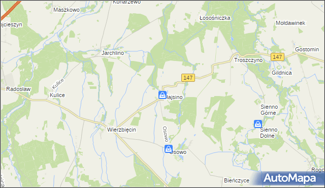 mapa Słajsino, Słajsino na mapie Targeo