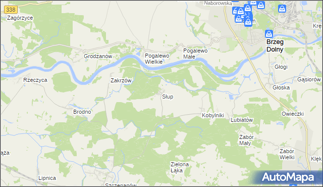 mapa Słup gmina Środa Śląska, Słup gmina Środa Śląska na mapie Targeo