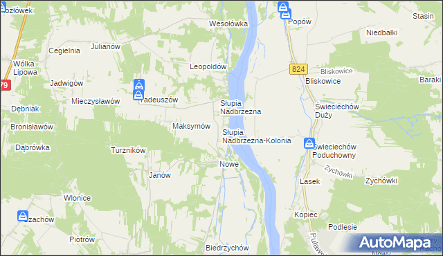 mapa Słupia Nadbrzeżna-Kolonia, Słupia Nadbrzeżna-Kolonia na mapie Targeo