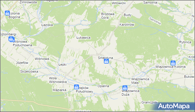 mapa Smerdyna, Smerdyna na mapie Targeo