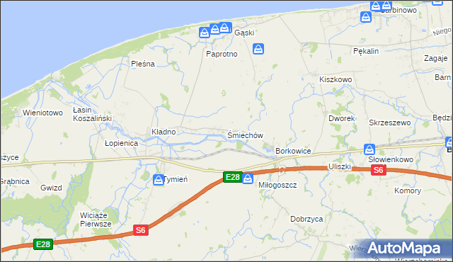 mapa Śmiechów, Śmiechów na mapie Targeo