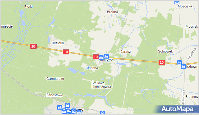 mapa Śmiłowo gmina Kaczory, Śmiłowo gmina Kaczory na mapie Targeo