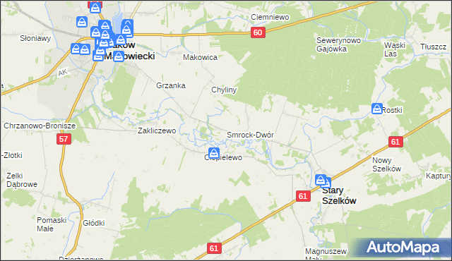 mapa Smrock-Dwór, Smrock-Dwór na mapie Targeo
