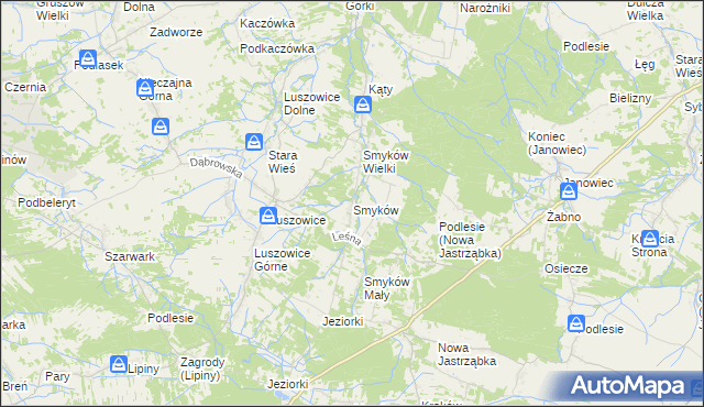 mapa Smyków gmina Radgoszcz, Smyków gmina Radgoszcz na mapie Targeo