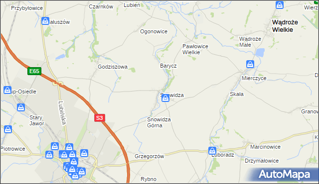 mapa Snowidza, Snowidza na mapie Targeo