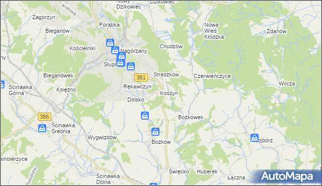 mapa Sobaniów, Sobaniów na mapie Targeo