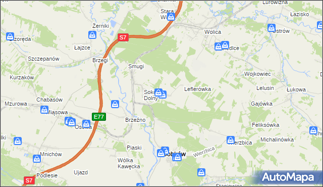 mapa Sokołów Górny, Sokołów Górny na mapie Targeo