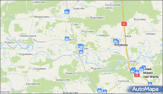 mapa Solec gmina Krzykosy, Solec gmina Krzykosy na mapie Targeo
