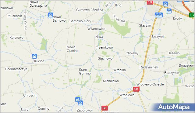 mapa Stachowo gmina Naruszewo, Stachowo gmina Naruszewo na mapie Targeo