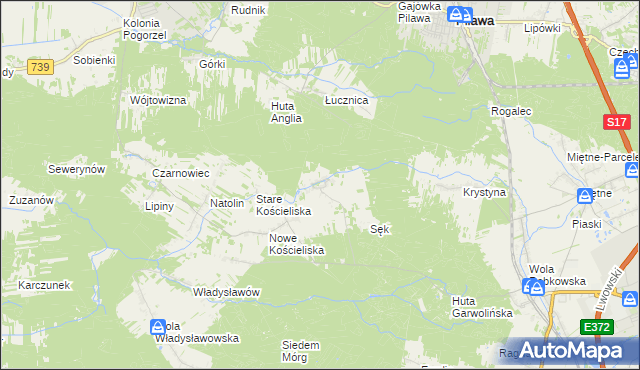 mapa Stara Huta gmina Garwolin, Stara Huta gmina Garwolin na mapie Targeo
