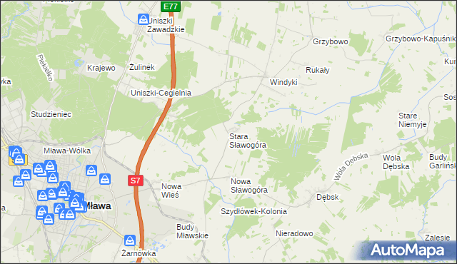 mapa Stara Sławogóra, Stara Sławogóra na mapie Targeo