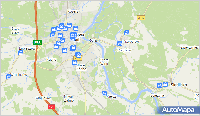mapa Stara Wieś gmina Nowa Sól, Stara Wieś gmina Nowa Sól na mapie Targeo