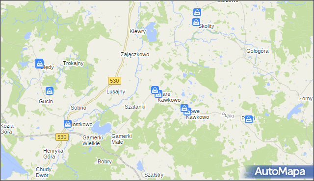 mapa Stare Kawkowo, Stare Kawkowo na mapie Targeo