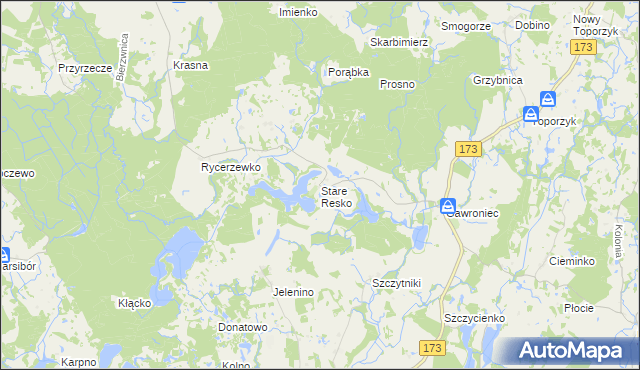 mapa Stare Resko, Stare Resko na mapie Targeo