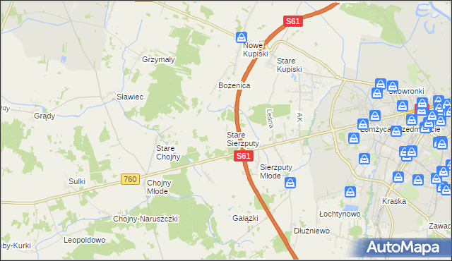 mapa Stare Sierzputy, Stare Sierzputy na mapie Targeo