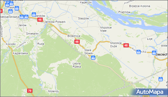 mapa Stare Słowiki, Stare Słowiki na mapie Targeo
