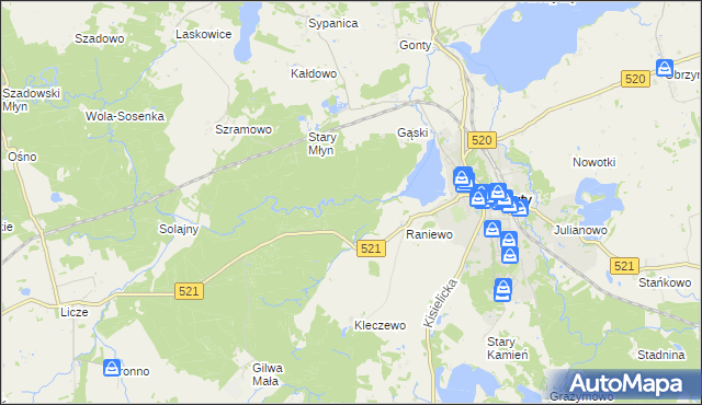 mapa Stary Młyn gmina Prabuty, Stary Młyn gmina Prabuty na mapie Targeo