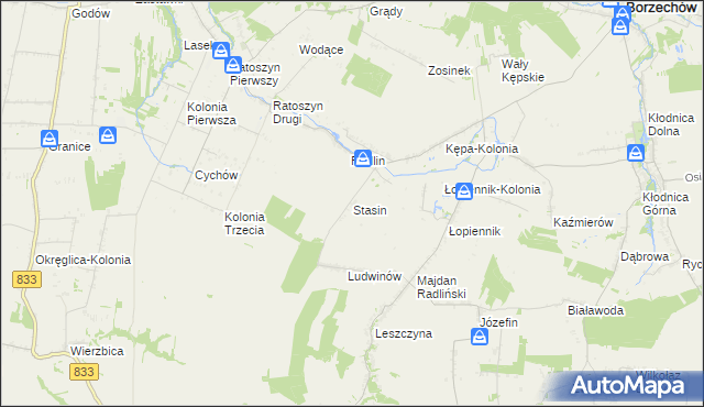 mapa Stasin gmina Chodel, Stasin gmina Chodel na mapie Targeo