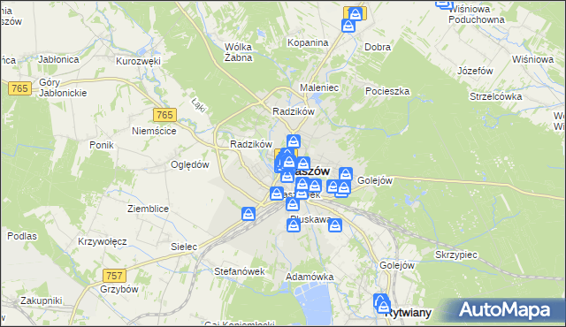 mapa Staszów, Staszów na mapie Targeo