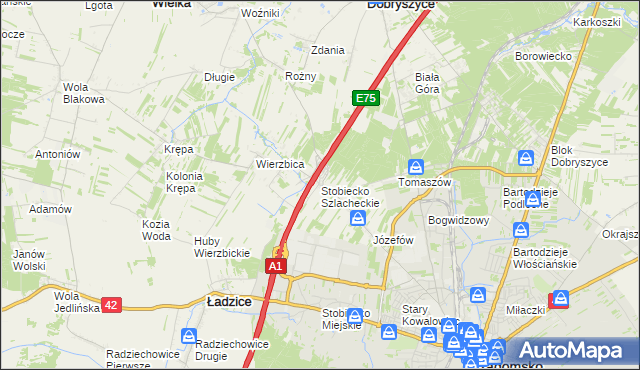 mapa Stobiecko Szlacheckie, Stobiecko Szlacheckie na mapie Targeo