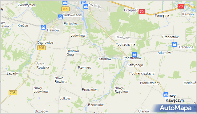 mapa Strobów, Strobów na mapie Targeo