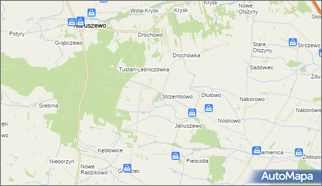 mapa Strzembowo, Strzembowo na mapie Targeo